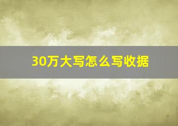 30万大写怎么写收据