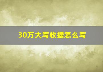 30万大写收据怎么写