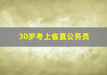 30岁考上省直公务员