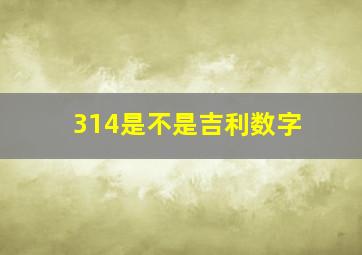 314是不是吉利数字