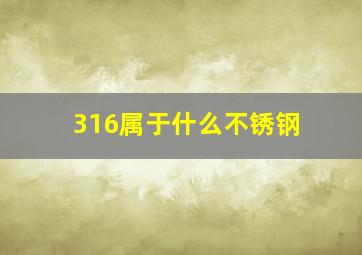 316属于什么不锈钢