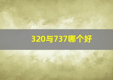 320与737哪个好