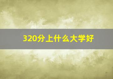 320分上什么大学好