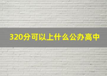 320分可以上什么公办高中