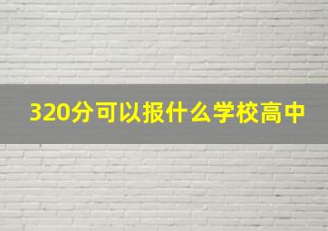 320分可以报什么学校高中