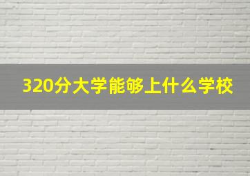 320分大学能够上什么学校