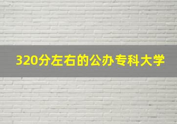 320分左右的公办专科大学