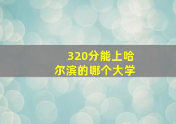 320分能上哈尔滨的哪个大学