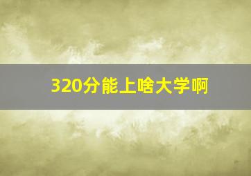 320分能上啥大学啊