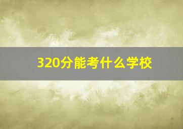 320分能考什么学校