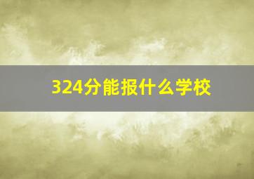 324分能报什么学校