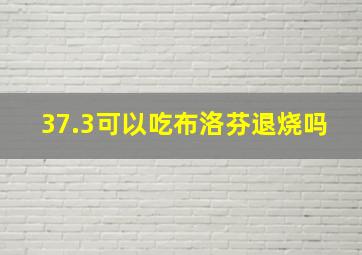 37.3可以吃布洛芬退烧吗