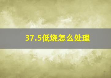 37.5低烧怎么处理