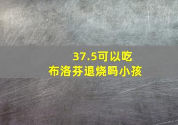 37.5可以吃布洛芬退烧吗小孩