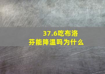 37.6吃布洛芬能降温吗为什么