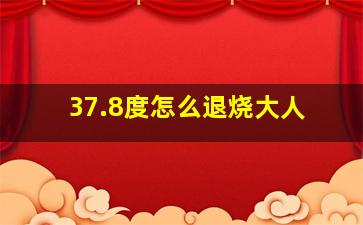 37.8度怎么退烧大人