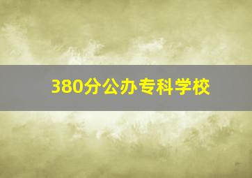 380分公办专科学校