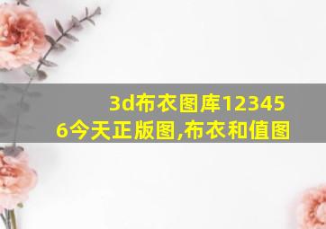 3d布衣图库123456今天正版图,布衣和值图