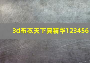 3d布衣天下真精华123456