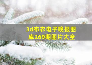 3d布衣电子晚报图库269期图片大全