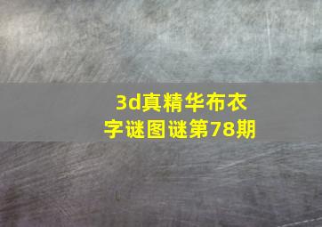 3d真精华布衣字谜图谜第78期