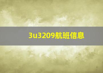 3u3209航班信息