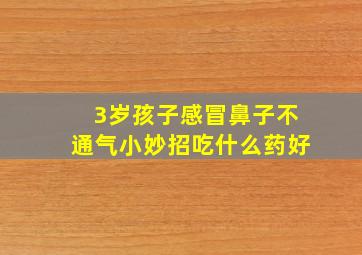 3岁孩子感冒鼻子不通气小妙招吃什么药好