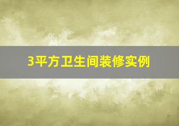 3平方卫生间装修实例