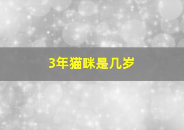 3年猫咪是几岁