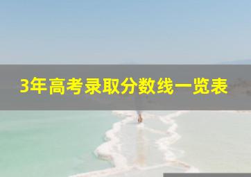 3年高考录取分数线一览表