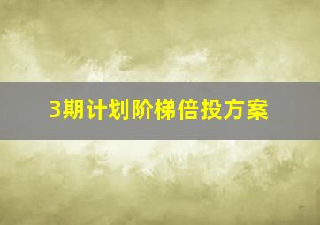 3期计划阶梯倍投方案