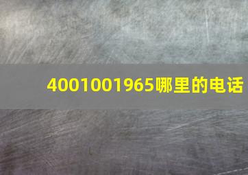 4001001965哪里的电话