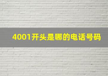 4001开头是哪的电话号码