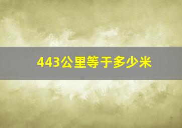 443公里等于多少米