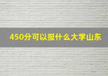 450分可以报什么大学山东