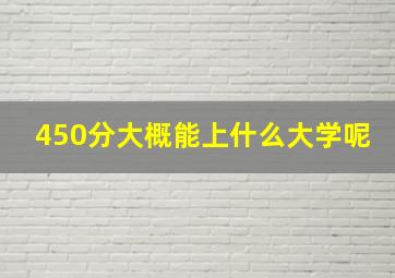 450分大概能上什么大学呢