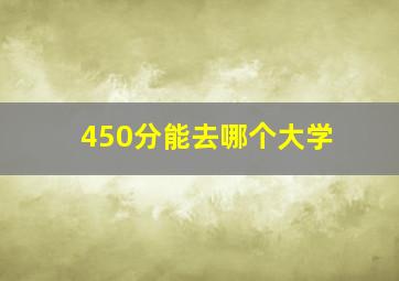 450分能去哪个大学