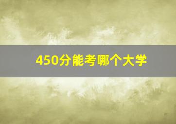 450分能考哪个大学