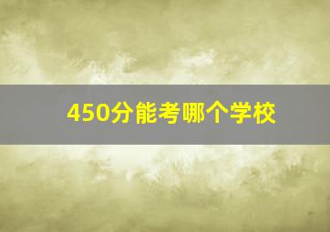 450分能考哪个学校