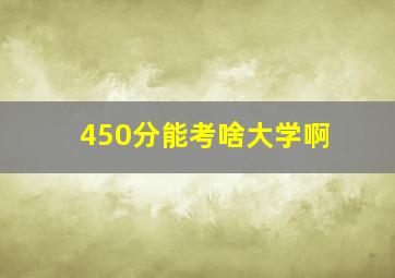 450分能考啥大学啊