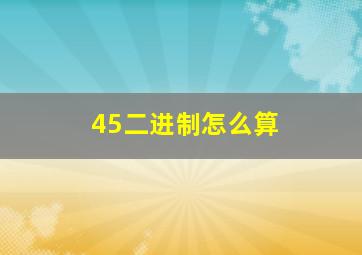 45二进制怎么算