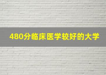 480分临床医学较好的大学