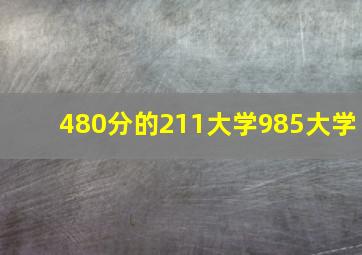 480分的211大学985大学