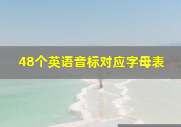 48个英语音标对应字母表