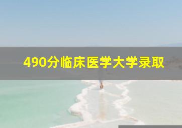 490分临床医学大学录取