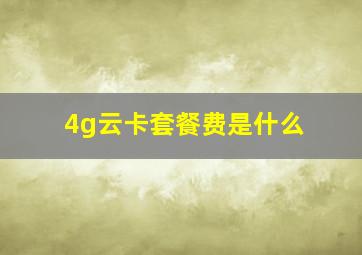 4g云卡套餐费是什么