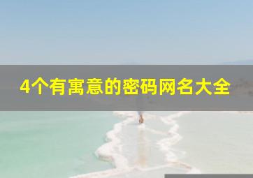 4个有寓意的密码网名大全