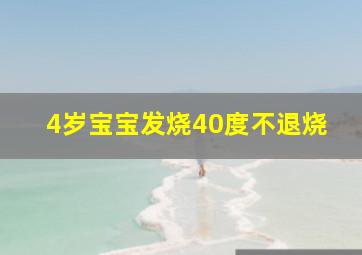 4岁宝宝发烧40度不退烧