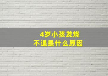 4岁小孩发烧不退是什么原因