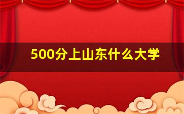 500分上山东什么大学